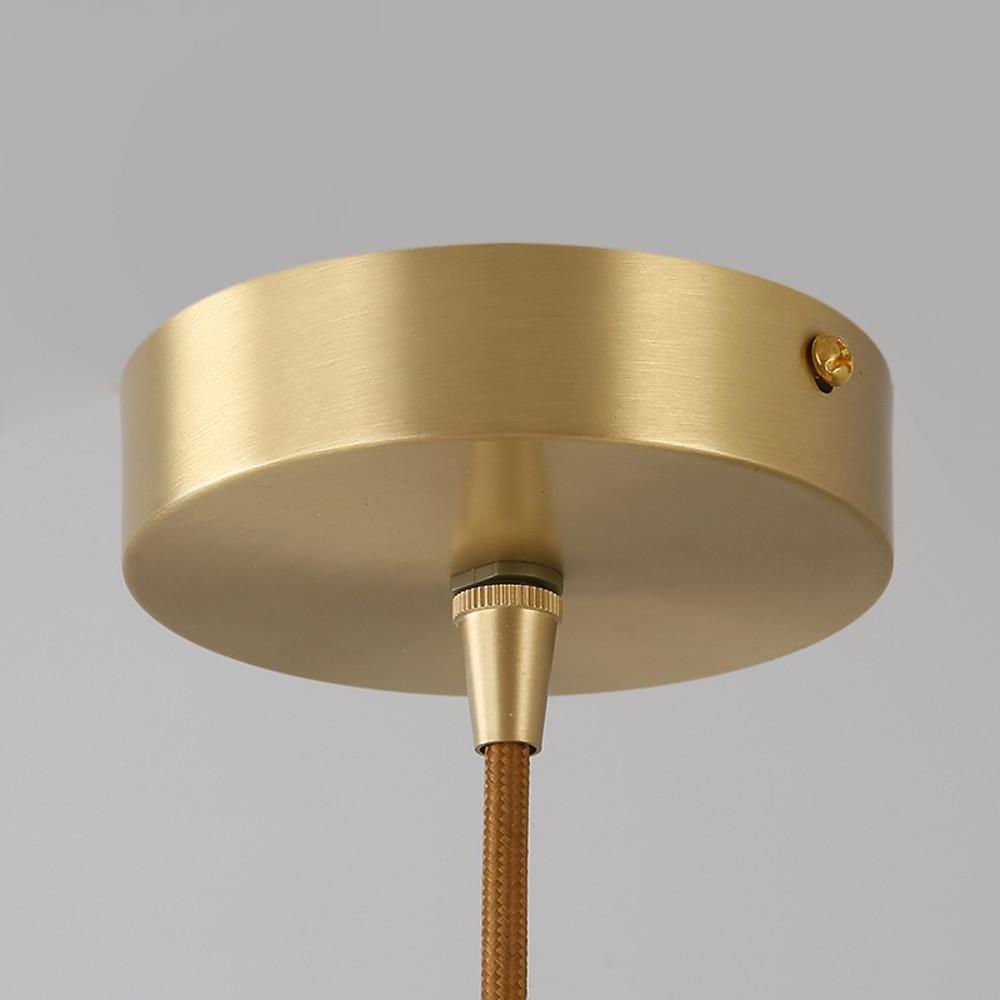 Luxury Gold Circle LED Pendant Light Copper Geometric Hanging Chandelier for Bedroom and Kitchen Island