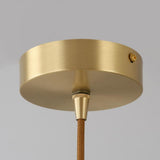 Luxury Gold Circle LED Pendant Light Copper Geometric Hanging Chandelier for Bedroom and Kitchen Island