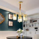 Luxury Gold Copper Crystal Chandelier LED Modern Glass Pendant Light for Living Room Dining Room