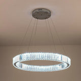 Luxury Gold Crystal Ring Chandelier Modern Integrated LED Wagon Wheel Pendant Light for Dining Room