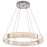 Luxury Gold Crystal Ring Chandelier Modern Integrated LED Wagon Wheel Pendant Light for Dining Room