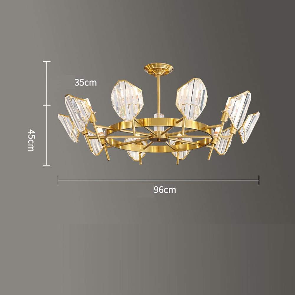 Luxury Gold Metal Ring Crystal Chandelier Elegant Pendant Lighting for Living and Dining Rooms