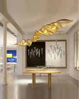 Luxury Gold Ribbon Crown LED Pendant Light Modern Hanging Chandelier Fixture
