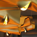 Luxury Gold Ribbon Crown LED Pendant Light Modern Hanging Chandelier Fixture