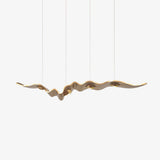 Luxury Gold Ribbon Crown LED Pendant Light Modern Hanging Chandelier Fixture
