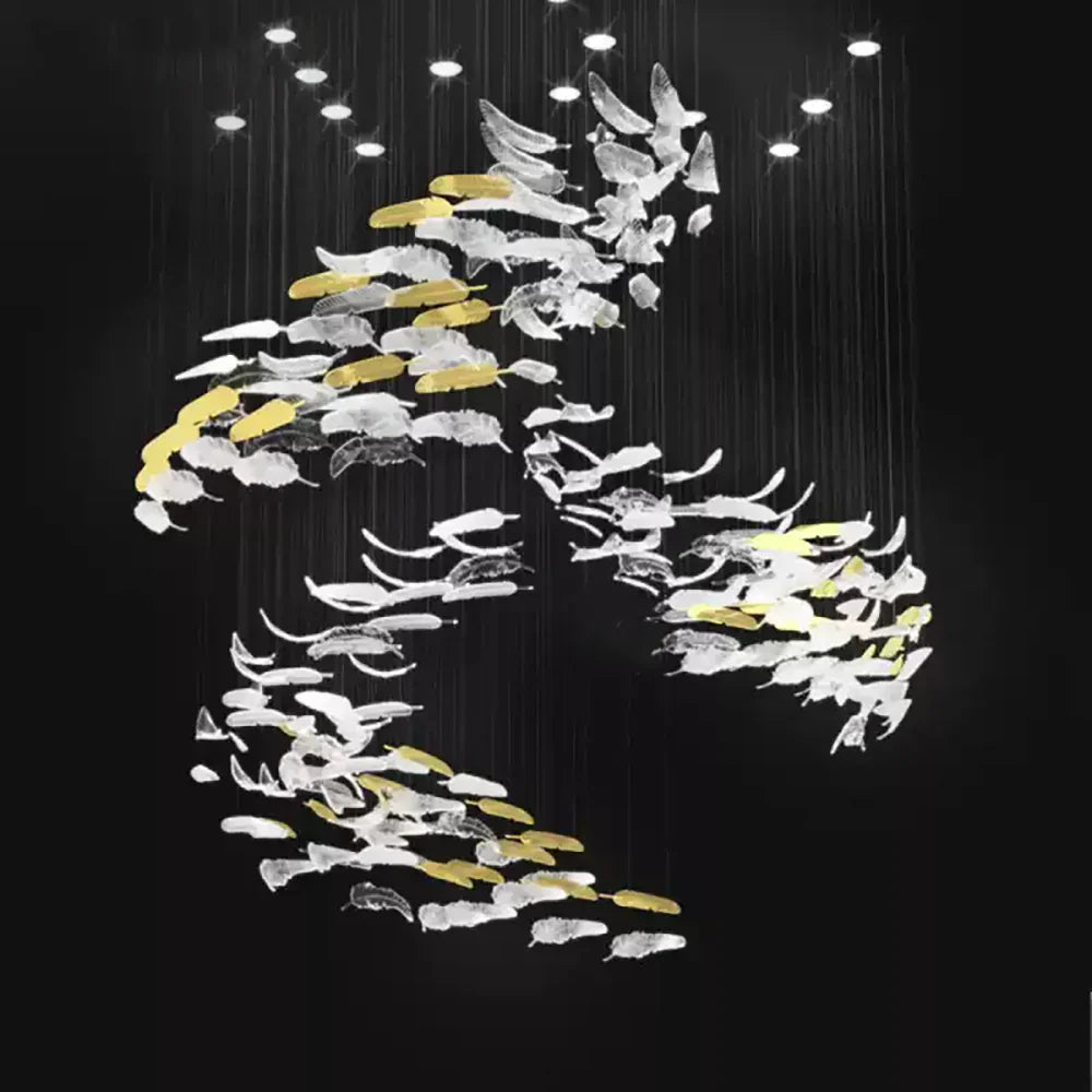 luxury-hand-blown-glass-feather-pendant-light-for-high-ceiling-foyer-and-dining-area