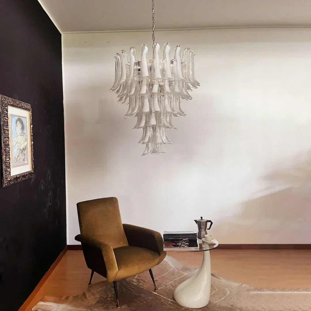 luxury-handcrafted-clear-glass-petal-chandelier-vintage-murano-style-hanging-light