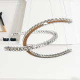 Luxury K9 Crystal Double C Ring Pendant Light Modern Silver Stainless Steel LED Chandelier Lighting