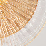 Luxury LED Crystal Glass Disc Pendant Light Modern Round Gold Hanging Lamp for Dining Room and Bedroom