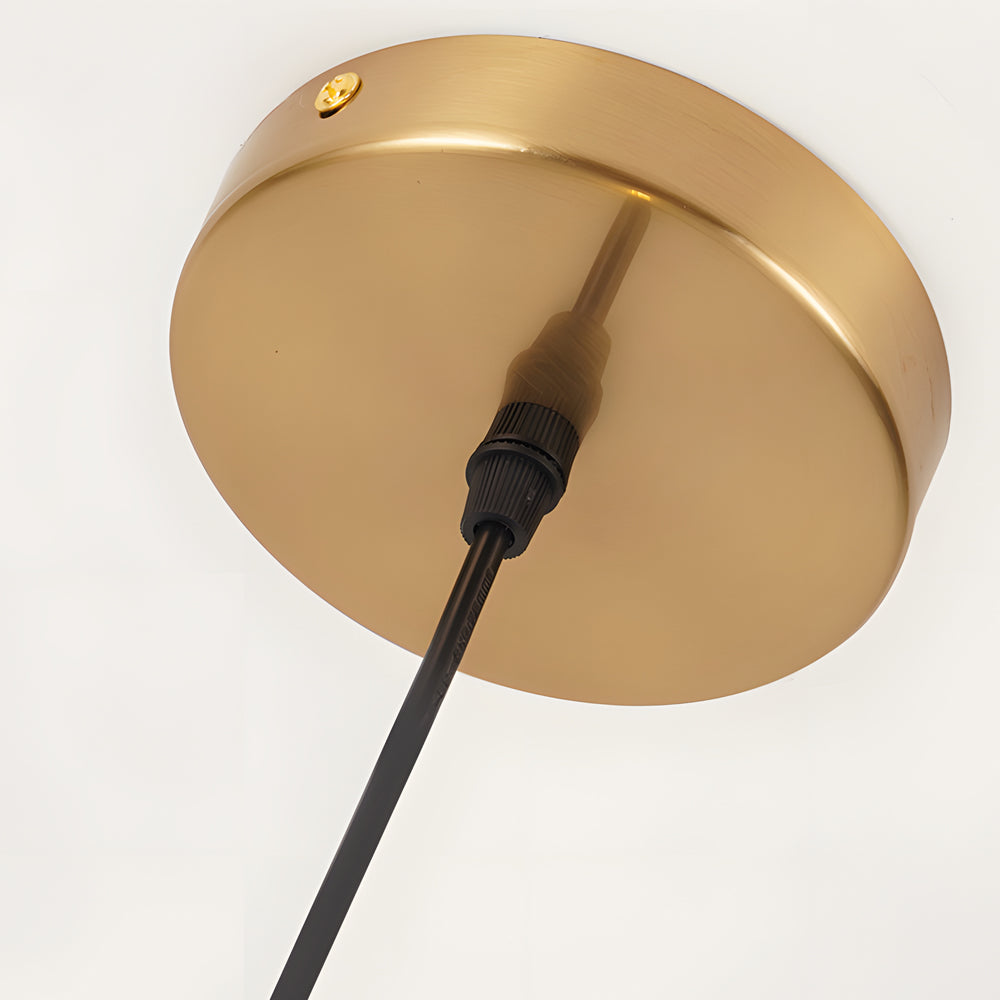 Luxury LED Crystal Glass Disc Pendant Light Modern Round Gold Hanging Lamp for Dining Room and Bedroom