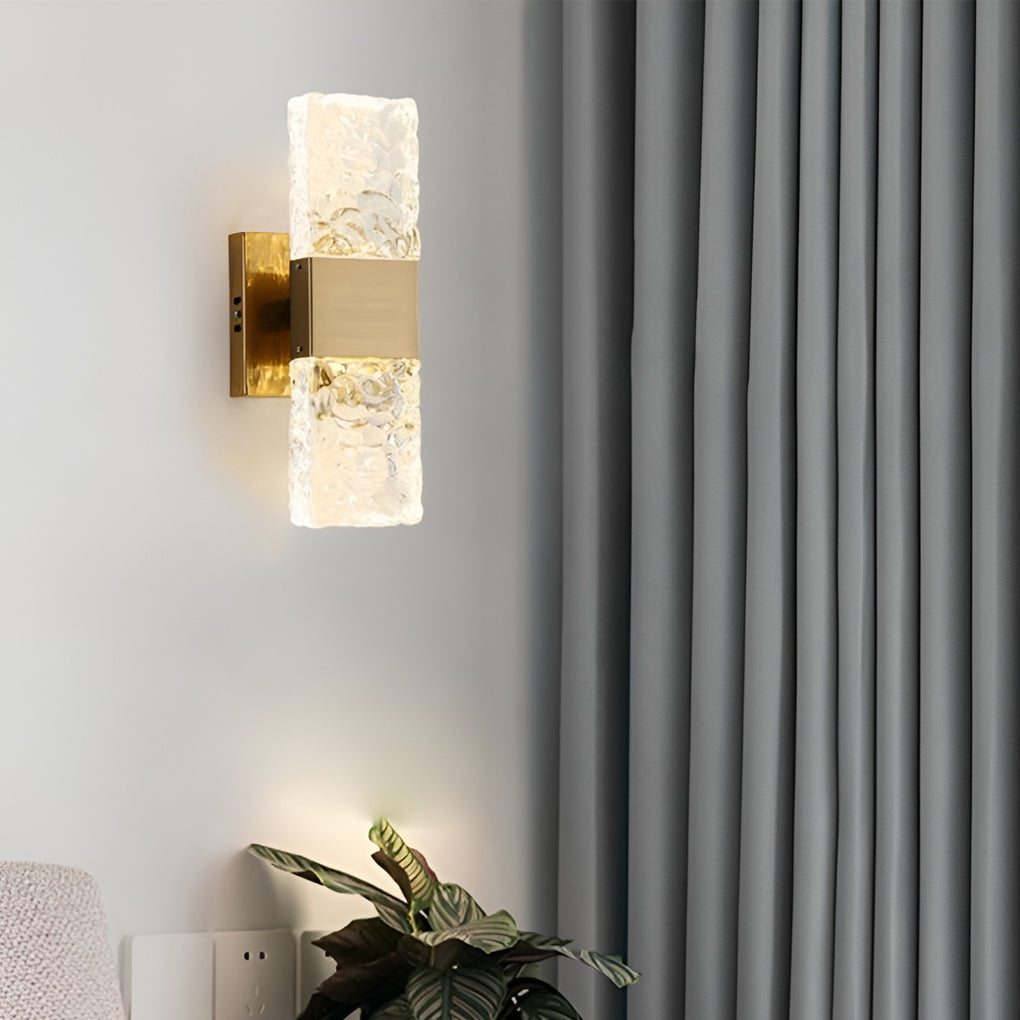 Luxury LED Crystal Wall Sconce Modern Water Ripple Glass Lighting for Living Room and Hallway