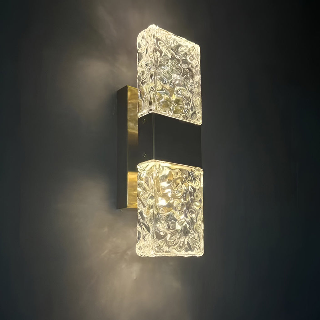 Luxury LED Crystal Wall Sconce Modern Water Ripple Glass Lighting for Living Room and Hallway