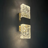 Luxury LED Crystal Wall Sconce Modern Water Ripple Glass Lighting for Living Room and Hallway