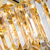 Luxury Modern Crystal Chandelier with Smoke Gray Glass LED Dimmable Round and Rectangular Lights