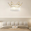 Luxury Modern Double Layer Glass Crystal Crown Pendant Light Gold 3 Step Dimming Chandelier