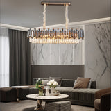 Luxury Multi Tier Crystal Chandelier Modern Gold Electroplated Metal Pendant Ceiling Light