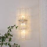Luxury Murano Glass Textured Wall Sconce Modern Chrome Indoor Lighting Fixture