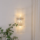 Luxury Murano Glass Textured Wall Sconce Modern Chrome Indoor Lighting Fixture