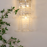 Luxury Murano Glass Textured Wall Sconce Modern Chrome Indoor Lighting Fixture