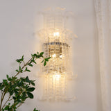 Luxury Murano Glass Textured Wall Sconce Modern Chrome Indoor Lighting Fixture
