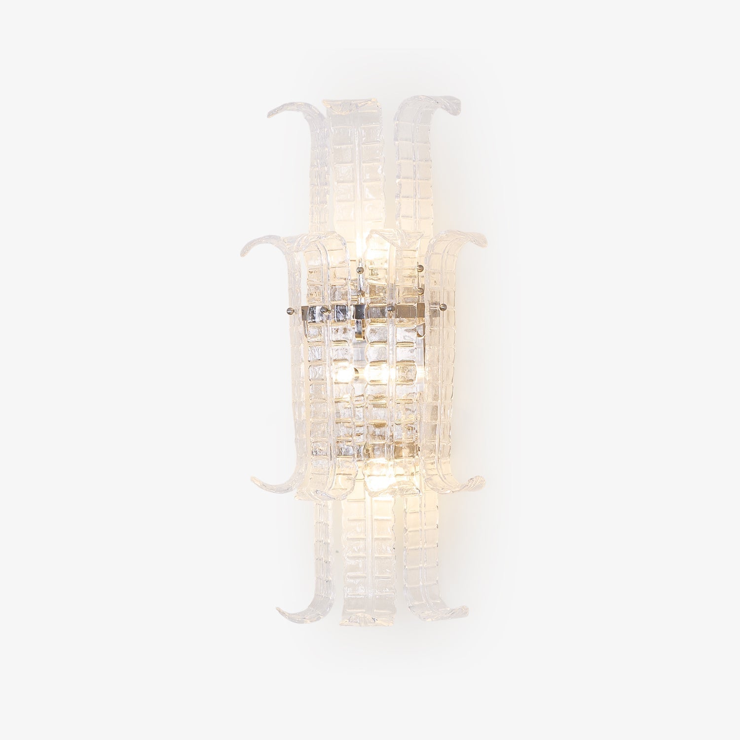 Luxury Murano Glass Textured Wall Sconce Modern Chrome Indoor Lighting Fixture