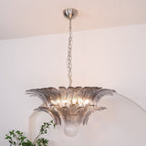 Luxury Murano Palmette Transparent Glass Chandelier Handcrafted Pendant Lighting Fixture