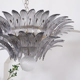 Luxury Murano Palmette Transparent Glass Chandelier Handcrafted Pendant Lighting Fixture