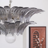 Luxury Murano Palmette Transparent Glass Chandelier Handcrafted Pendant Lighting Fixture