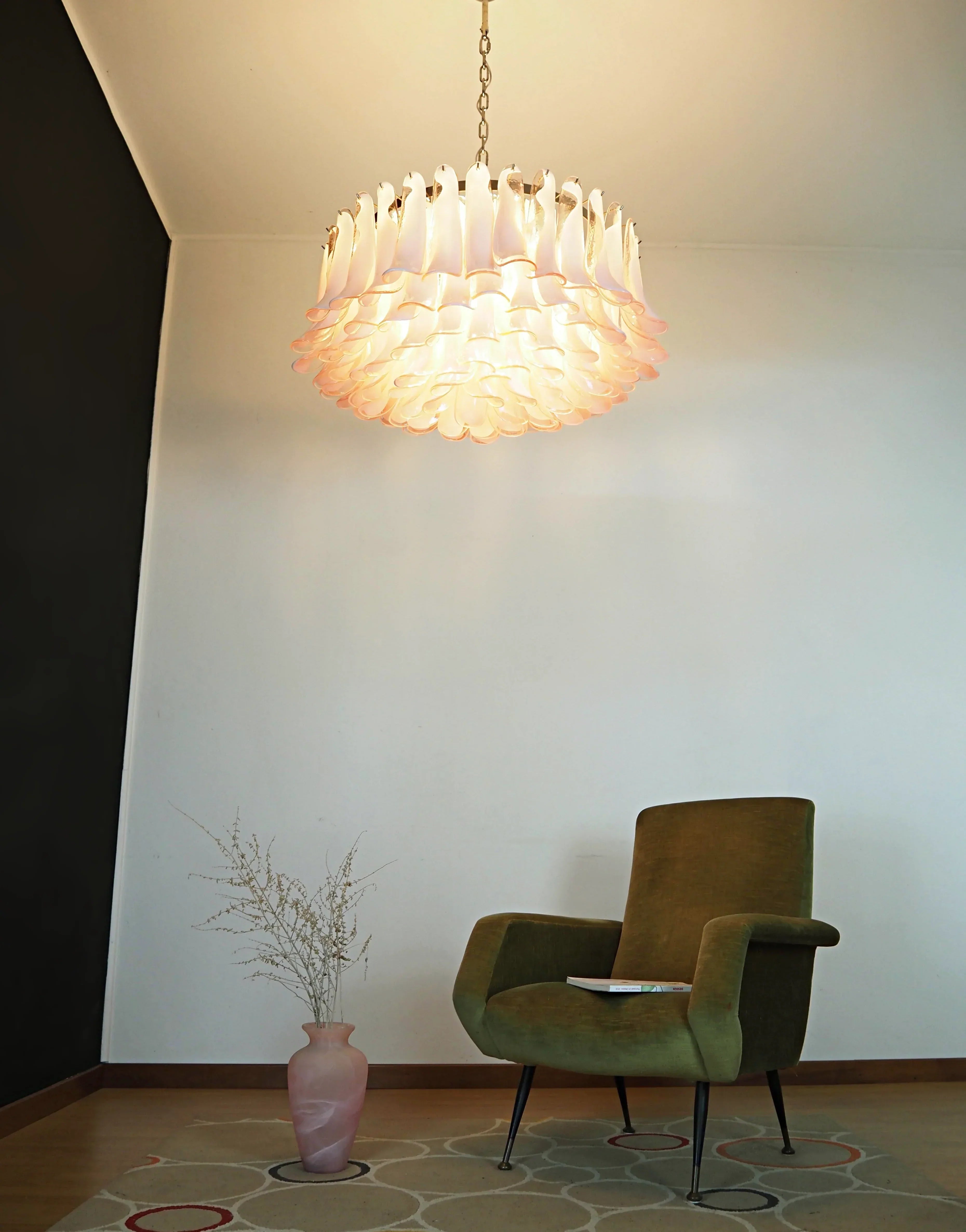 luxury-murano-pink-glass-petal-chandelier-with-gold-chrome-or-nickel-metal-finish