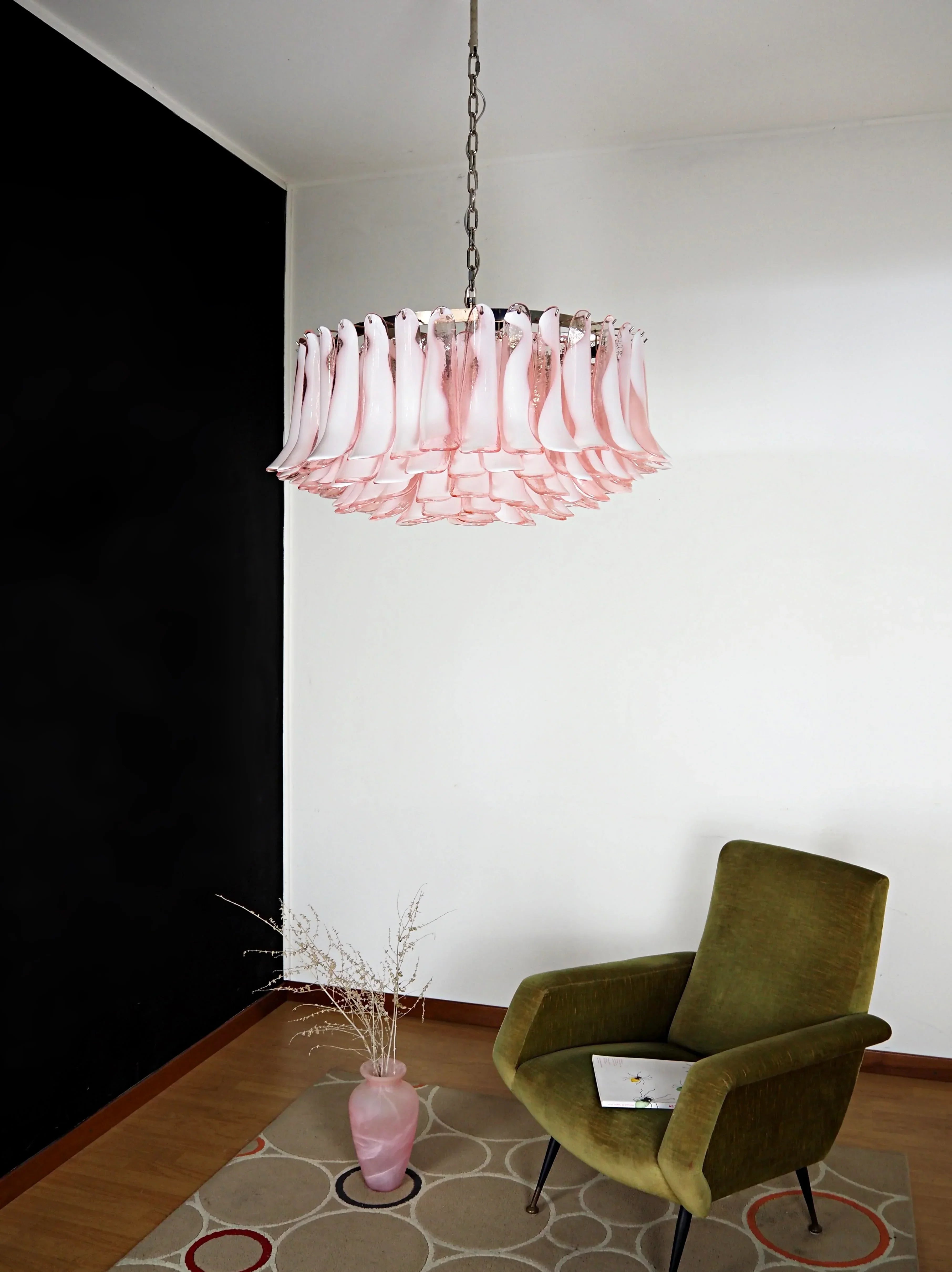 luxury-murano-pink-glass-petal-chandelier-with-gold-chrome-or-nickel-metal-finish