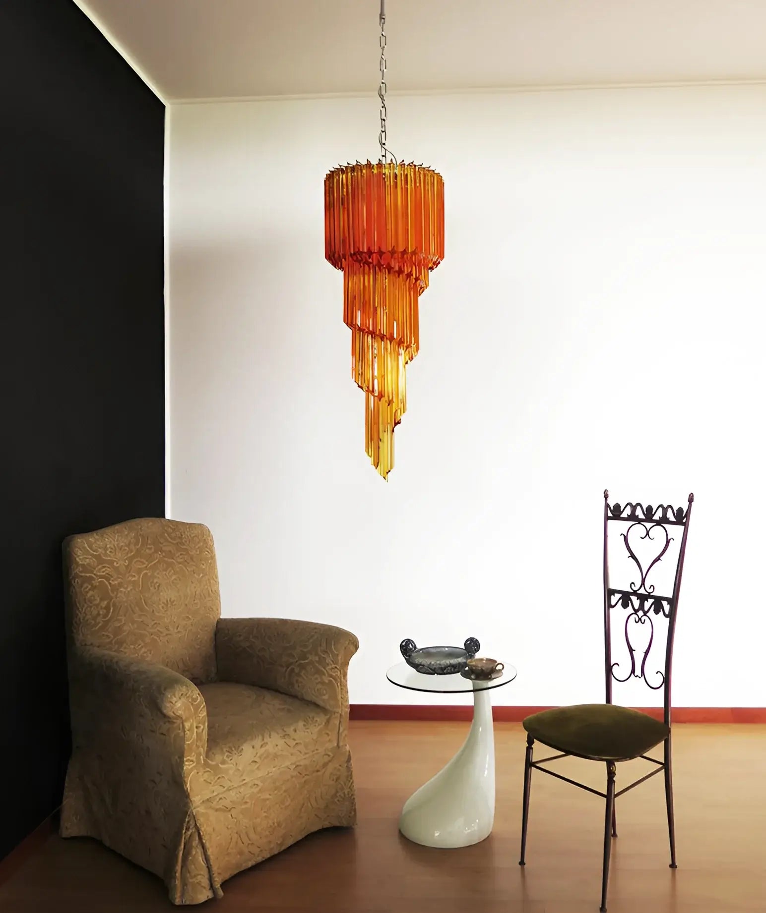 luxury-murano-style-spiral-amber-prism-glass-chandelier-for-elegant-entryways-and-foyer