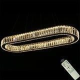 Luxury Oval Crystal Ring Pendant Chandelier Modern Gold and Chrome LED Hanging Ceiling Light