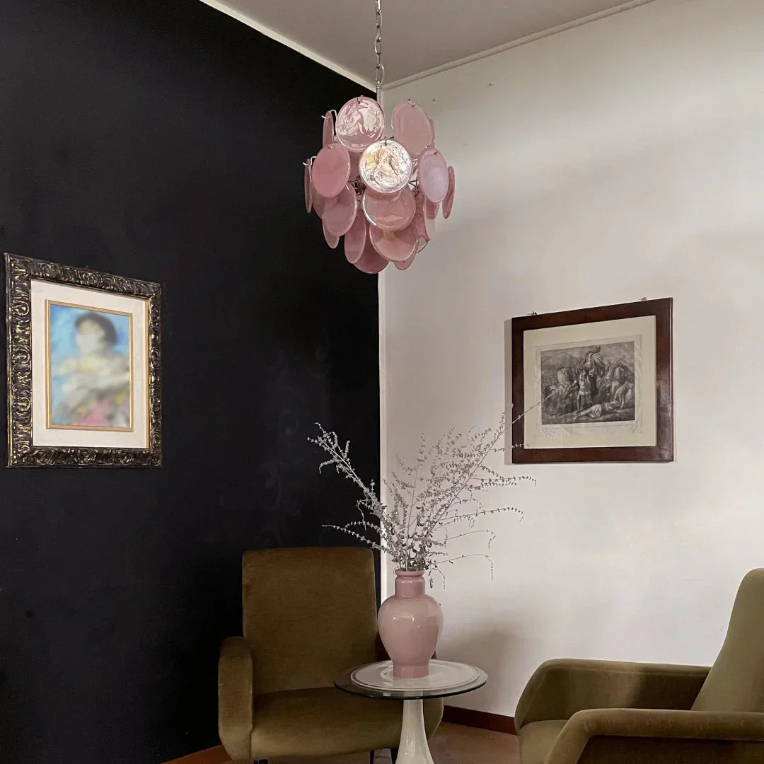 luxury-pink-murano-style-glass-disk-chandelier-elegant-mid-century-ceiling-light