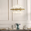 Luxury Post Modern Copper Chandelier with Ribbed Glass Tube Shades
