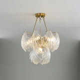 luxury-ribbed-glass-shell-pendant-chandelier-brass-finish-modern-ceiling-light-fixture