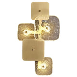 Luxury Rounded Square Copper LED Wall Sconce Modern Glass Indoor Light for Bedroom and Living Room