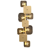 Luxury Rounded Square Copper LED Wall Sconce Modern Glass Indoor Light for Bedroom and Living Room