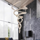 Luxury Spiral Crystal LED Chandelier Large Modern Ceiling Light for High Ceilings