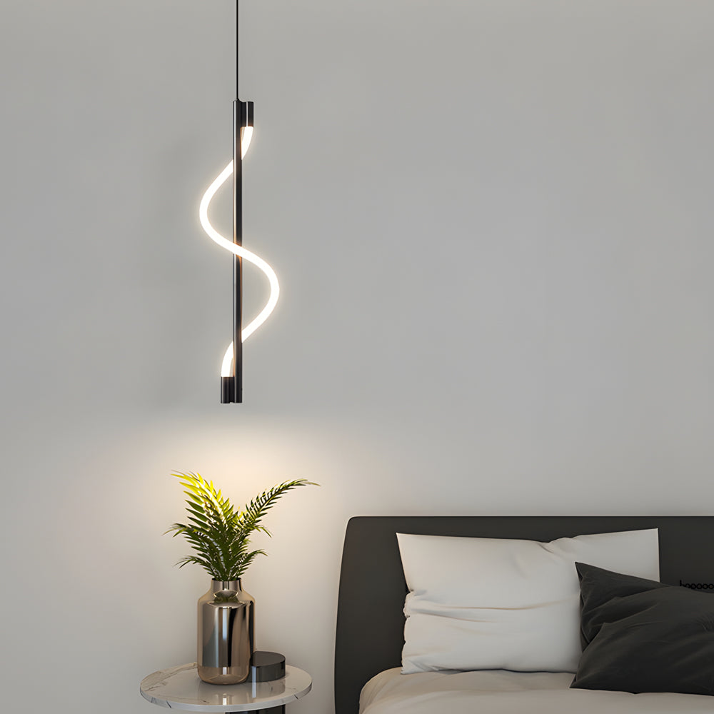 Luxury Spiral Rope LED Pendant Light with Dimmable Remote Control Modern Brass Hanging Ceiling Lamp