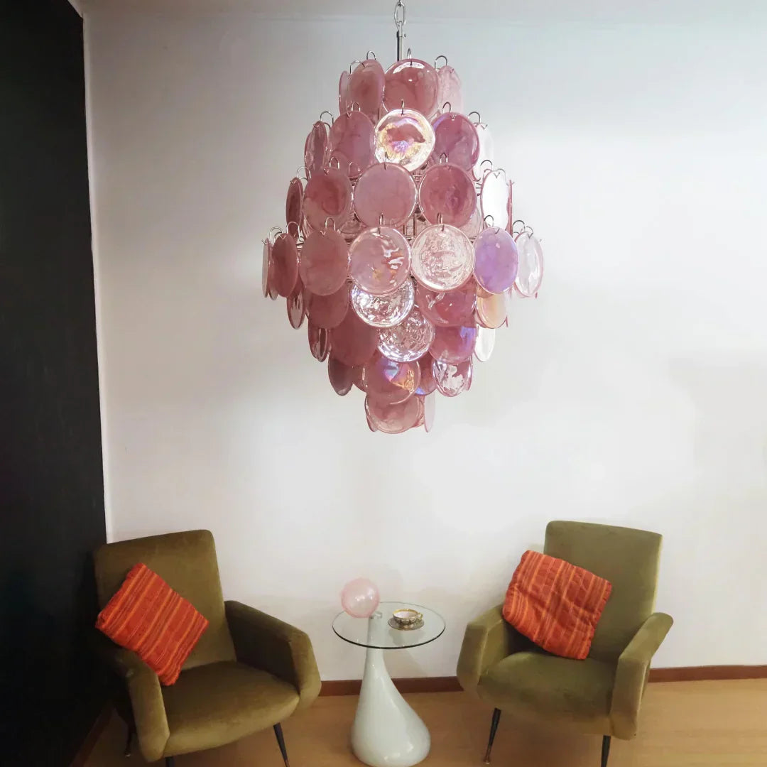 luxury-vintage-murano-pink-glass-disk-chandelier-large-italian-design-pendant-light