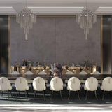 Luxury Waterfall Metal Chain Chandelier Modern Cascading Pendant Light for Dining Room