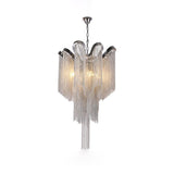 Luxury Waterfall Metal Chain Chandelier Modern Cascading Pendant Light for Dining Room