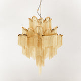 Luxury Waterfall Metal Chain Chandelier Modern Cascading Pendant Light for Dining Room