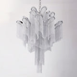 Luxury Waterfall Metal Chain Chandelier Modern Cascading Pendant Light for Dining Room
