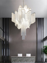 Luxury Waterfall Metal Chain Chandelier Modern Cascading Pendant Light for Dining Room