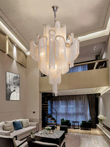 Luxury Waterfall Metal Chain Chandelier Modern Cascading Pendant Light for Dining Room