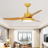 52 Inch Rustic Modern 3 Blade Ceiling Fan with Dimmable LED Light and Remote for Living Room