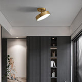 Modern Gold Circular LED Flush Mount Ceiling Light Adjustable Nordic Indoor Lighting