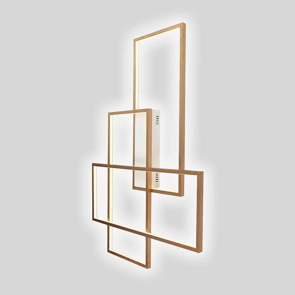 Modern Geometric LED Ceiling Light Overlapping Rectangles Flush Mount Aluminum Fixture