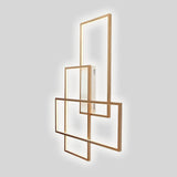 Modern Geometric LED Ceiling Light Overlapping Rectangles Flush Mount Aluminum Fixture